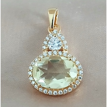Colier Gilia argint placat cu aur RGP011211 lemon topaz - Img 2