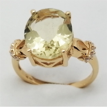 Inel Afrodita-argint placat cu aur -RGR014176 lemon topaz - Img 2