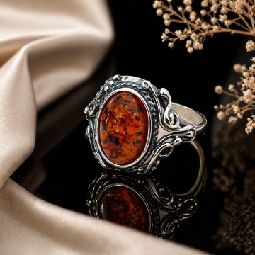 Inel argint chihlimbar R2069