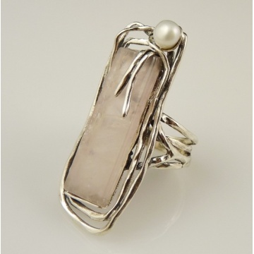 Inel argint cuart roz -R5502 - Img 2