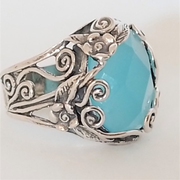 Inel din argint - blue ocean cuart-R6980 - Img 3