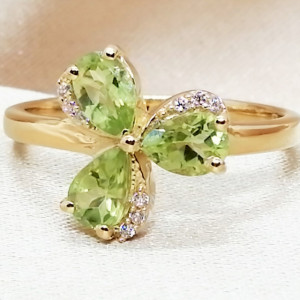Inel MELANIA -argint placat si aur - VR013772 peridot