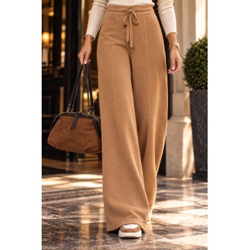 RG3744C– Pantaloni Tricotați Palazzo – Camel