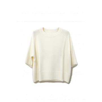 RG5324-1– Pulover Tricotat Ivory cu Mânecă Scurtă - Img 3