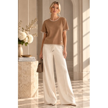 RG7228C–Bluză Camel Premium Soft Touch cu Cusături Contrastante (M–XL ) - Img 3
