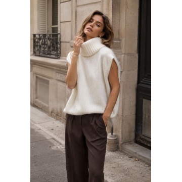RG8195I–Pulover-Vestă Dolcevita Nuvola din Baby Alpaca & Lână – Made in Italy - Img 4