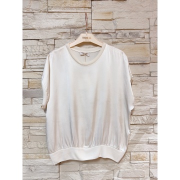 Bluza damă Satin Silk & Viscose CREM – Made in Italy RG13180 - Img 4