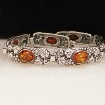 Brățară Argint 925 cu Chihlimbar Cognac „Amber Grace” B1398 - Img 3