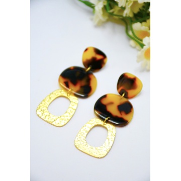 Cercei „Leopard Chic” – Tortoise & Gold Statement -RGCT163AA-L - Img 2