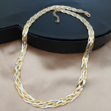 Colier Bela, argint impletit in 5 lanturi -2 culori-CTBTB6L5F0403N