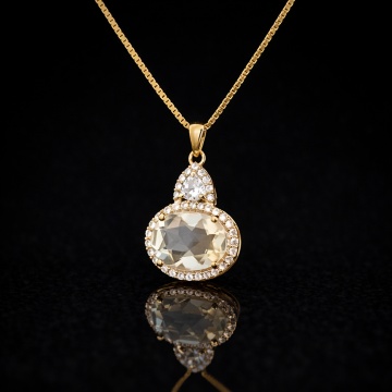 Colier Gilia argint placat cu aur RGP011211 lemon topaz