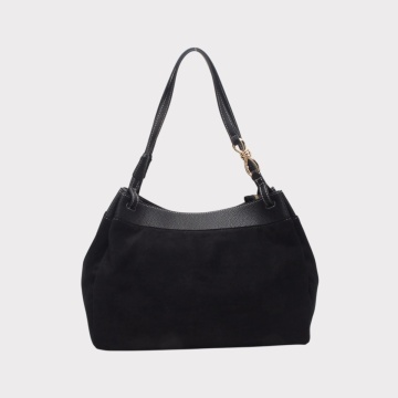 Geantă de Umăr Suede Elegance – Negru, cu Accesorii Aurii RG25878A - Img 2