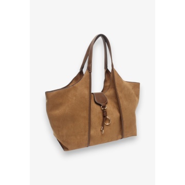 Geantă Shopper Suede Elegance – Efect Piele Întoarsă, Detalii Aurii RG26845B - Img 3