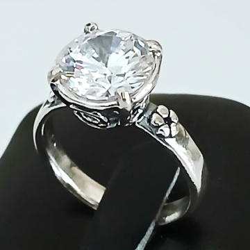 Inel „Floare de Lumină” – argint 925 & zirconiu alb R636 - Img 4