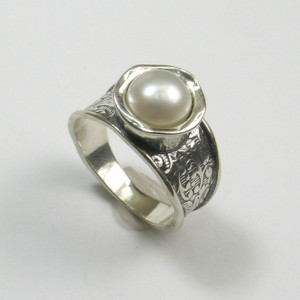 Inel argint decorat cu perla R4468