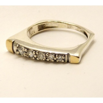 Inel argint si aur 9k -zircon 11538 - Img 2
