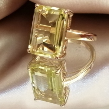 Inel LIDIA -argint placat cu aur -RGR16010 lemon topaz - Img 1