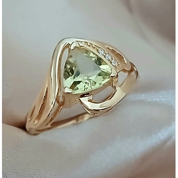 Inel Tessa -argint placat cu aur -RGR032984 lemon topaz - Img 2