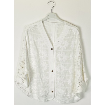 Kimono Boheme Brodé Alb , bumbac 100%, 38–46 (S–XXL) RG2003A - Img 2