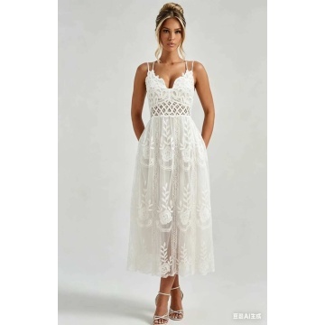 RG03532–Rochie Midi din Dantelă Brodată – Lace Romance