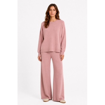 RG2442R Roz Set M–2XL tricotat premium – Pulover oversized & pantaloni largi - Img 2