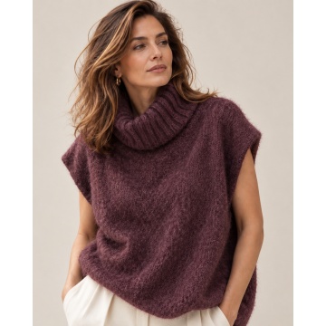 RG8195P–Pulover-Vestă Dolcevita Nuvola din Baby Alpaca & Lână – Made in Italy