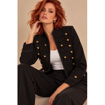 RG8812N Sacou Officer Chic cu Galoane Decorative și Nasturi Aurii