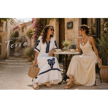 RGA8468 -Rochie Midi Couture Ivoire – Bumbac Italian & Dantelă Croșetată Luxury - Img 5