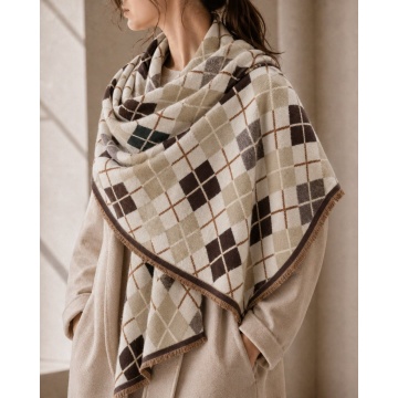 RGEC0850022-1M Eșarfă Reversibilă Argyle Ivory – Vâscoză & Bumbac, 69 × 190 cm
