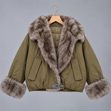 RGHA62002K Jachetă Urban Fur cu blană artificială –KAKI - Img 2