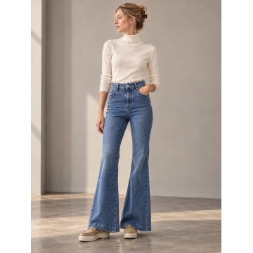 RGK8003 Blugi Damă Golden K Flare – Talie Înaltă, Croi Evazat -Stretch Fit - Img 2
