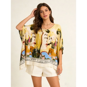 Bluză L-3XL din amestec fin de mătase și vâscoză – Made in Italy RG3539-3A - Img 3
