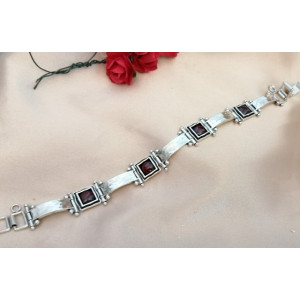 Bratara argint - B2661 granat