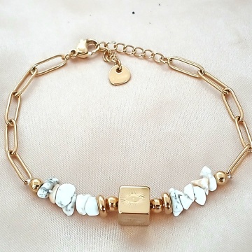 Brățară Mystic Eye & White Stone – Gold Chain RG324RX22