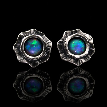 Cercei argint cu surub opal E2877B
