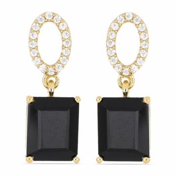 Cercei Celine -argint placat cu aur RGE010481 ONIX - Img 3