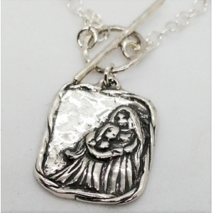 Colier argint Isus si Fecioara Maria- N9720