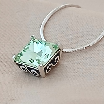 Colier argint peridot N4295