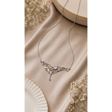 Colier argint statement N10844 zircon