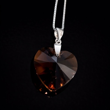 Colier argintr cristal topaz smokey N1028 - Img 3