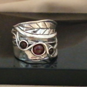 Inel argint granat R1169