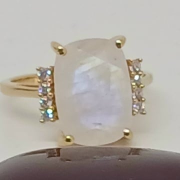 Inel Artisan -argint placat cu aur piatra lunii -RGR13709 - Img 1