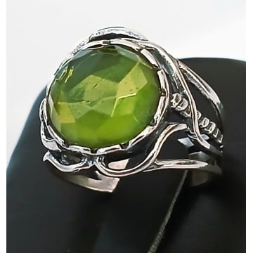 Inel de argint cu peridot verde – „Lacrima Pădurii” R1013 - Img 1