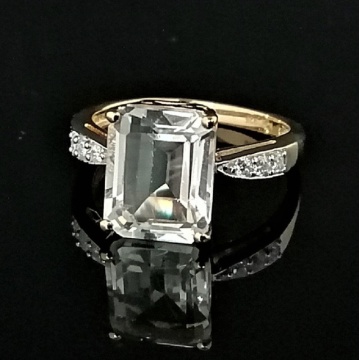 Inel OLGA -argint placat cu aur -cristal-RGR018625 - Img 3