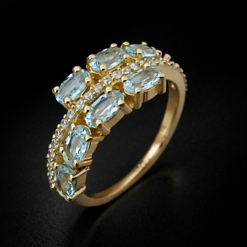 Inel Orea -argint placat cu aur topaz -RGR10710