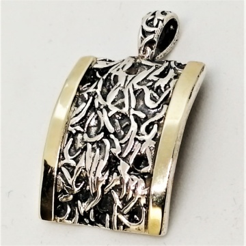 Pandantiv Brocart argint si aur 14k- 410743 - Img 2