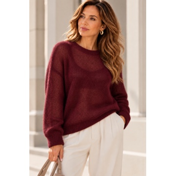 RG1511V–Pulover Bellissima din Kid Mohair – Made in Italy– Burgundy