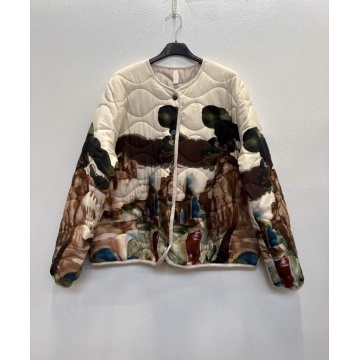 RG230083I–Jachetă Matlasată Artistic Landscape – Ivory & Earth Tones L–XL (EU 42–46) - Img 2