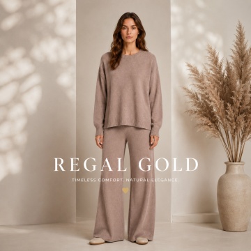 RG2442T TAUPE Set M–2XL tricotat premium – Pulover oversized & pantaloni largi