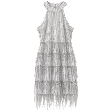 RG2563A–Rochie Elegantă cu Paiete și Franjuri în Trepte – Glamour Nights - Img 2